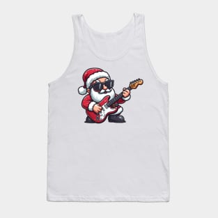 Santa Claus Playing Electric Guitar Tank Top